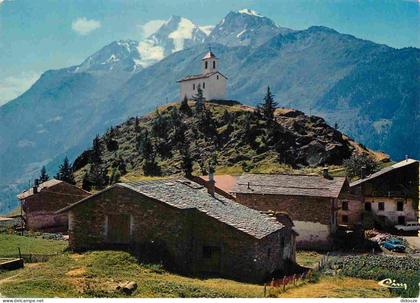Carte Postale - 73 - Le Chatelard - Hameau du Chatelard et la chapelle St-Michel - au fond le Mont Pourri alt 3782 m - C