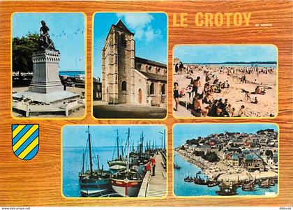 80 - Le Crotoy - Multivues - Scènes de Plage - Blasons - Flamme Postale de Le Crotoy - CPM - Voir Scans Recto-Verso
