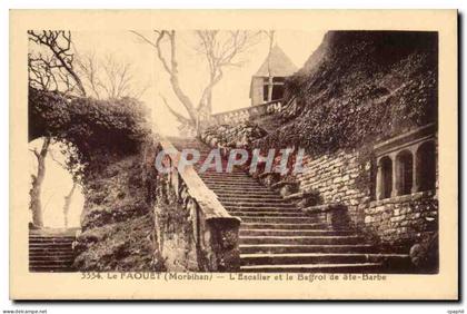 Le Faouet CPA L'escalier et le beffroi de Ste Barbe