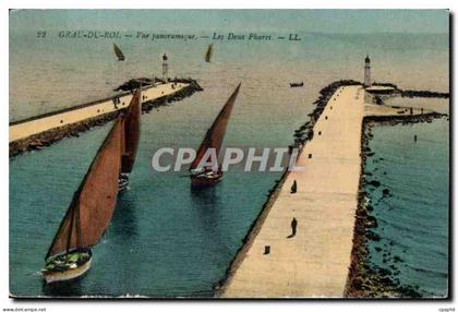 Le Grau du Roi - Vue Panoramique - Les Deux Phares - lighthouse - voiliers - CPA