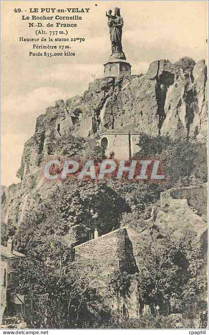 CPA Le Puy en Velay Le Rocher Corneille ND de France
