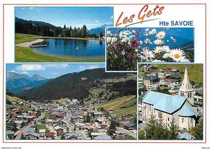 74 - Les Gets - Multivues - Fleurs - Flamme Postale - CPM - Voir Scans Recto-Verso