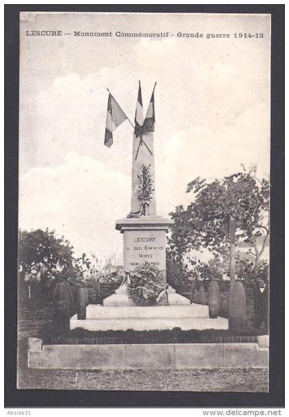LESCURE - Monument Commémoratif - Grande guerre 1914 - 18