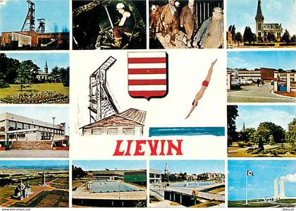 Carte Postale - 62 - Liévin - Multivues - Mineurs - Mines - Blasons - Flamme Postale de Liévin - CPM - Voir Scans Recto-
