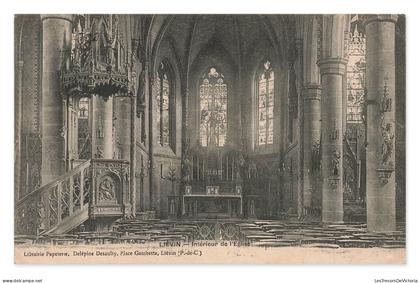 Liévin — Intérieur de l'Eglise, carte postale ancienne, France