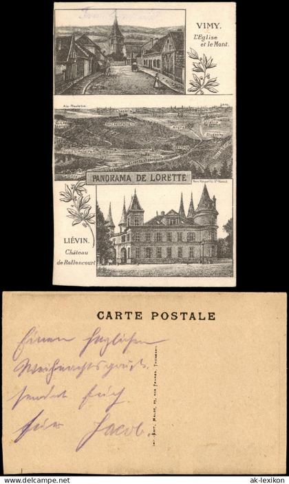 Liévin Panorama de Lorette, Vimy und Château de Rollencourt (Liévin) 1915