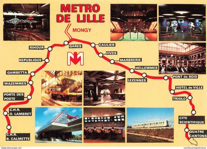 FRANCE - Lille - Metro - France Stations Rihour - Caulier - Fives - Triolo République - Gare - Ed Mage - Carte postale