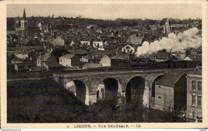 Lisieux CPA Vue generale Train
