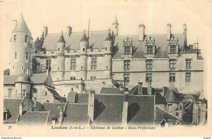 CPA Loches I et L Chateau de loches Sous Prefecture