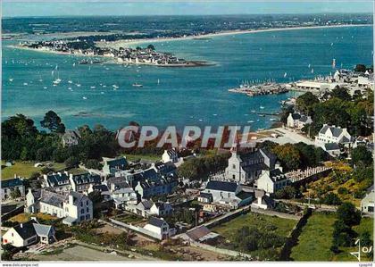 CPM Loctudy Finistere Le centre du Bourg et la riviere en face de l'lle Tudy