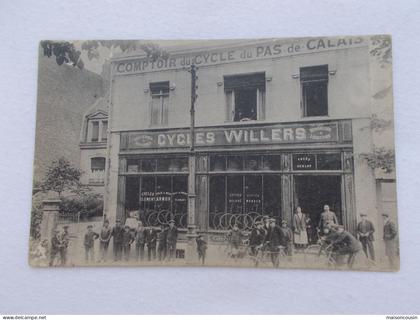 CARTE POSTALE ANCIENNE CPA ANTIQUE POSTCARD LONGUENESSE COMPTOIR DU CYCLE CYCLES WILLERS DEVANTURE ANIMATION