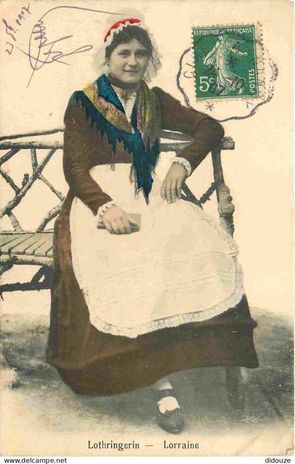 Carte Postale Ancienne - France - Lorraine - Lothringerin - lorraine - Animée - Folklore Scènes et Types - Colorisée - P