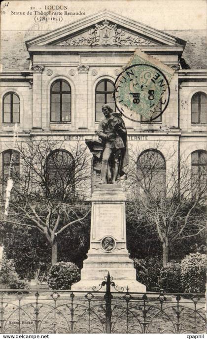 Loudun - Statue de Theophraste Renaudot - CPA