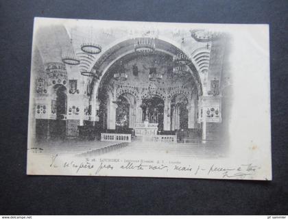 Frankreich 1901 AK Lourdes Interieur Rosaire D.T. Lourdes nach Pau gesendet