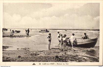 CPA Luc sur Mer Retour du flot Enfants