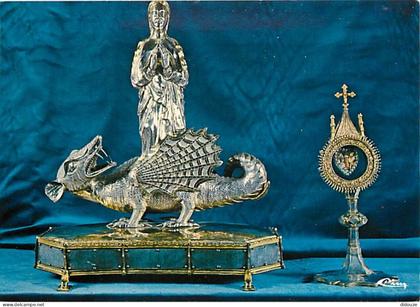 06 - Lucéram - Église de Lucéram - Sainte-Marguerite issant du dragon et reliquaire de Sainte-Marguerite (Xve siècle) -