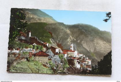 Cpsm, Lucéram, le château et l'église, Alpes Maritimes 06