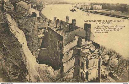 Carte Postale Ancienne - 69 - Lyon - Catastrophe de Lyon St Clair du 8 Mai 1932 - Vue générale sur direction Palais de l