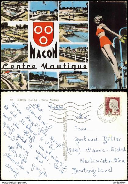 CPA Macon Mâcon Mehrbild Stadtansichten Frau im Badeanzug 1961