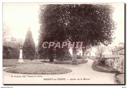 CPA Magny en vexin jardin de la mairie