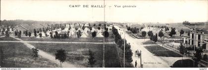 CPA CARTE DOUBLE Militaria Mailly le Camp Vue generale