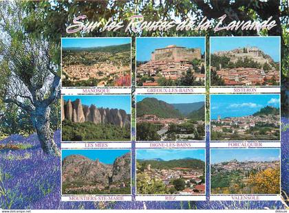 Carte Postale - 04 - Manosque - Sur les routes de la lavande - Multivues -  Manosque Gréoux-les-bains Sisteron Les mées