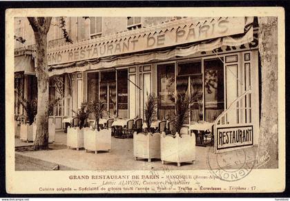 CPA 04 - MANOSQUE GRAND RESTAURANT DE PARIS