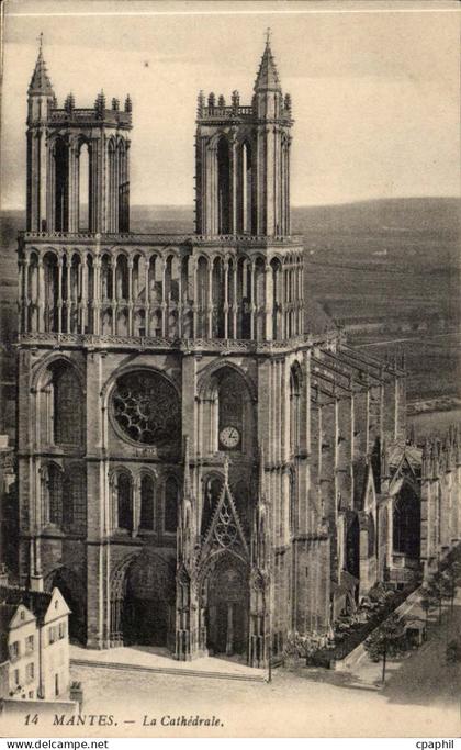 Mantes CPA La cathedrale