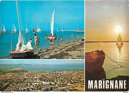 Carte Postale - 13 - Marignane - Multivues - Scènes de Plage - Flamme Postale de Marignane - CPM - Voir Scans Recto-Vers