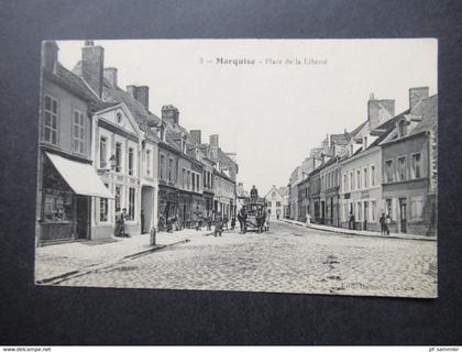 Frankreich AK um 1910 Marquise Place de la Liberte mit Pferdekutsche Editeur Danquin Tabacs