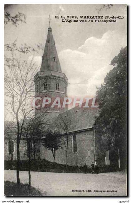 Marquise - L'Eglise vue du Presbytere - CPA