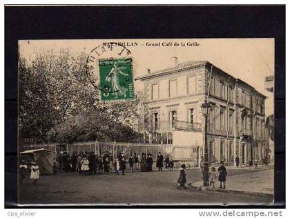 34 MARSEILLAN Café de la Grille, très animée, ed Albaille, 1911
