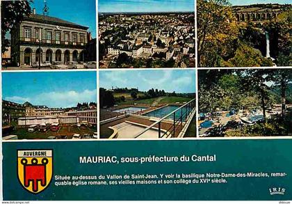15 - Mauriac - Multivues - Piscine - Automobiles - Bus - Blasons - CPM - Voir Scans Recto-Verso