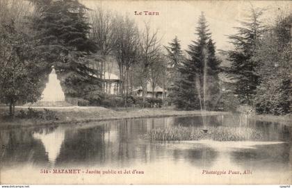 CPA Mazamet Jardin public et Jet d eau