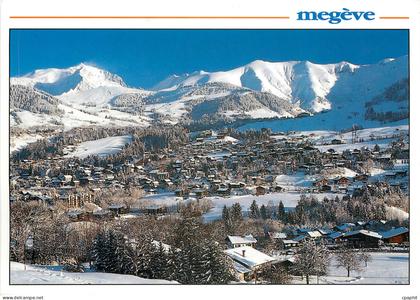 CPM Megeve Hte Savoie Echappee sur le village en fond le Mont Blanc