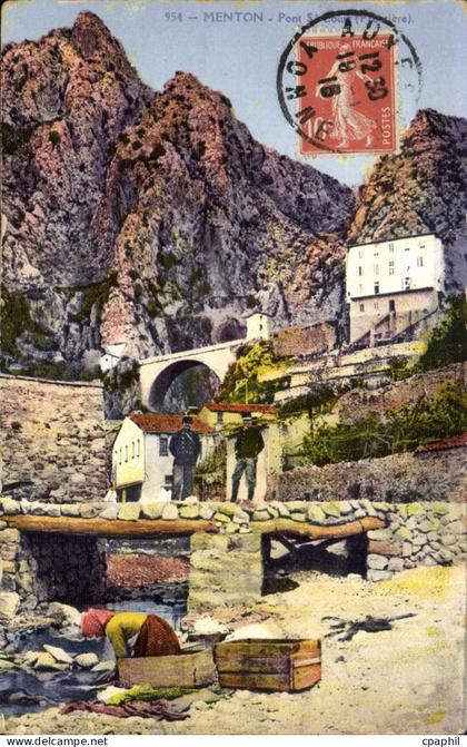 Menton CPA Pont Saint Louis