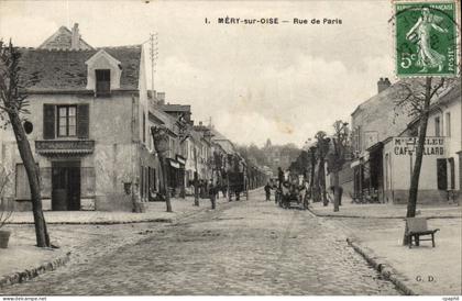 Mery-sur-Oise- Rue de Paris-Cafe-Boissy -CPA
