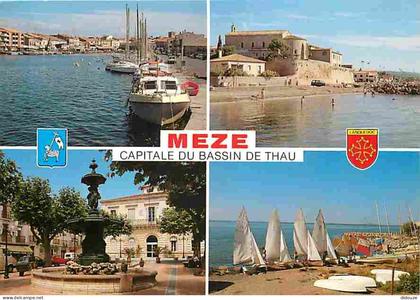 Carte Postale - 34 - Mèze - Multivues - Bateaux - Automobiles - Blasons - Flamme Postale de Mèze - CPM - Voir Scans Rect
