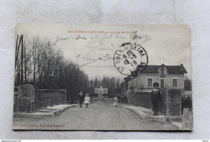 Cpa 1915, Migennes Laroche, avenue des écoles, Yonne 89