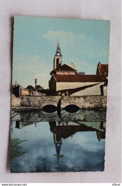 Cpsm, Milly la Foret, l'église et le pont du château, Essonne 91