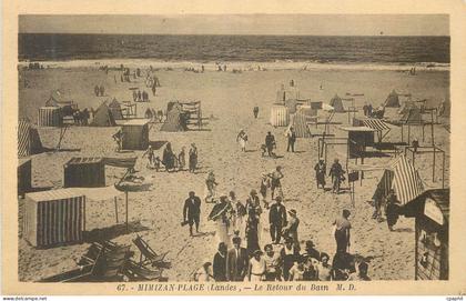 CPA Mimizan Plage Landes Retour du Bain M D