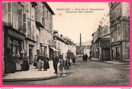 Moirans - Rue de la République - Quartier des Usines - Boulangerie - Pharmacie - Animée - Edit PORTIER - 1915