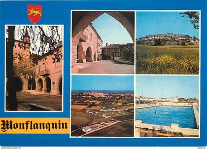 Carte Postale - 47 - Monflanquin - Multivues - Piscine - Blasons - CPM - Voir Scans Recto-Verso - Poscard - Carta Postal