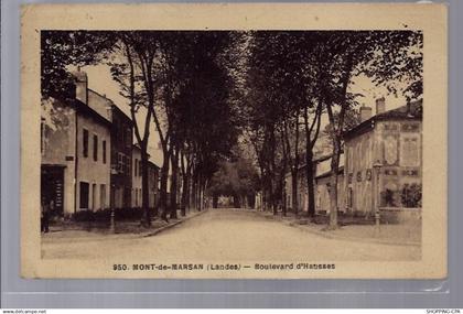 40 - Mont-de-Marsan - Boulevard d' Hausses - Voyagé - Dos divisé...