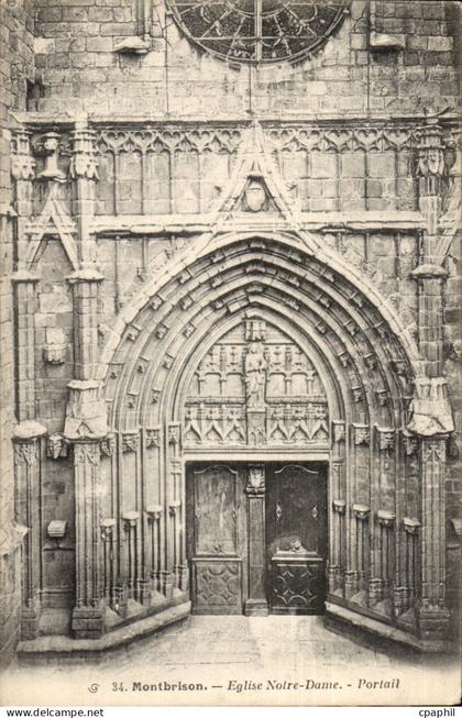Montbrison CPA Eglise Notre DAme Portail