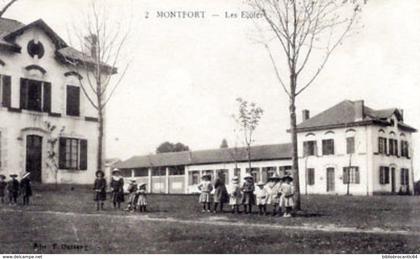 D40 - Cpa - MONTFORT en CHALOSSE < Vue animée des ECOLES