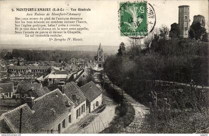 Montfort l'amaury CPA Vue generale Aux ruines de Montfort l'amaury
