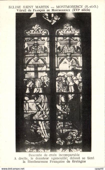 CPA Eglise Saint martin Montmorency Vitrail de Francois de Montmorency