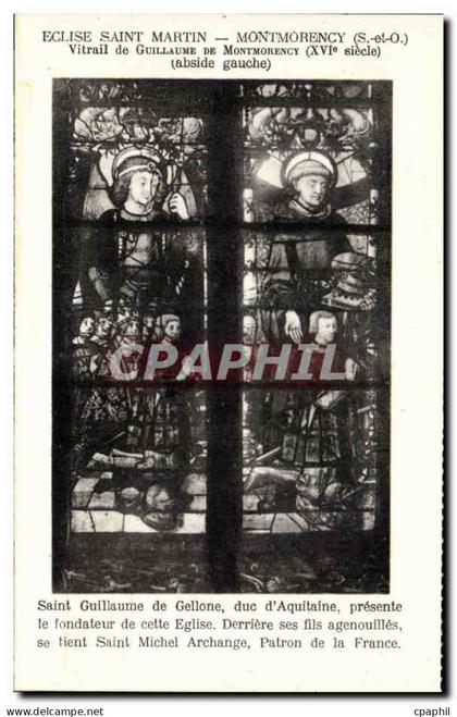 CPA Eglise Saint martin Montmorency Vitrail de Guillaume de Montmorency