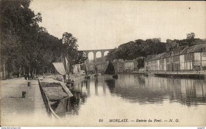 CPA Morlaix Entree du pont